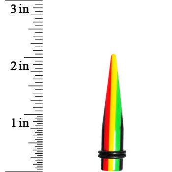 00 Gauge Acrylic Rasta Stripes Straight Taper