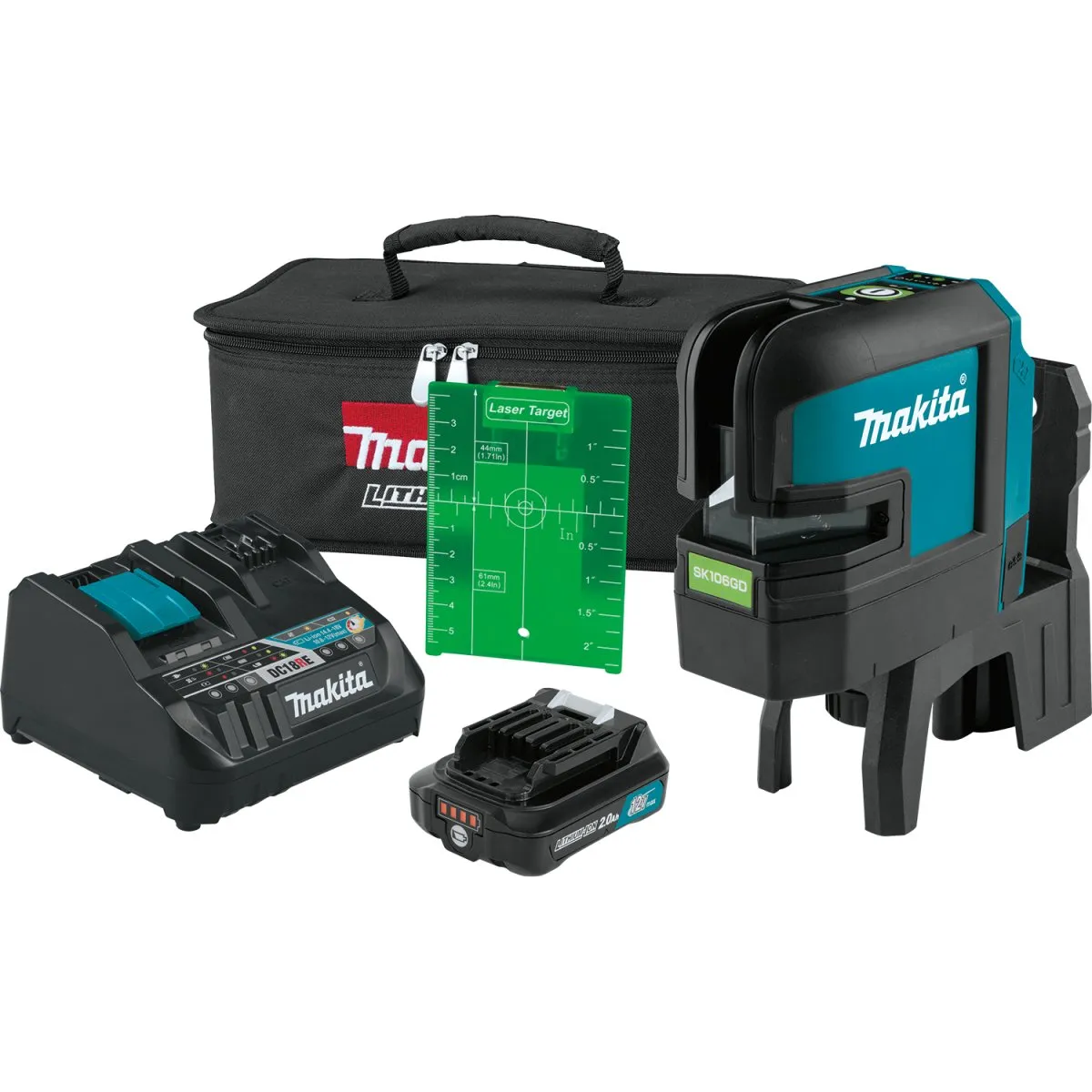 12V Max CXT® Lithium‑Ion Cordless Self‑Leveling Cross‑Line/4‑Point Green Beam Laser (2.0Ah)