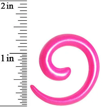 2 Gauge Hyacinth Pink Metallic Pearl Acrylic Spiral Taper