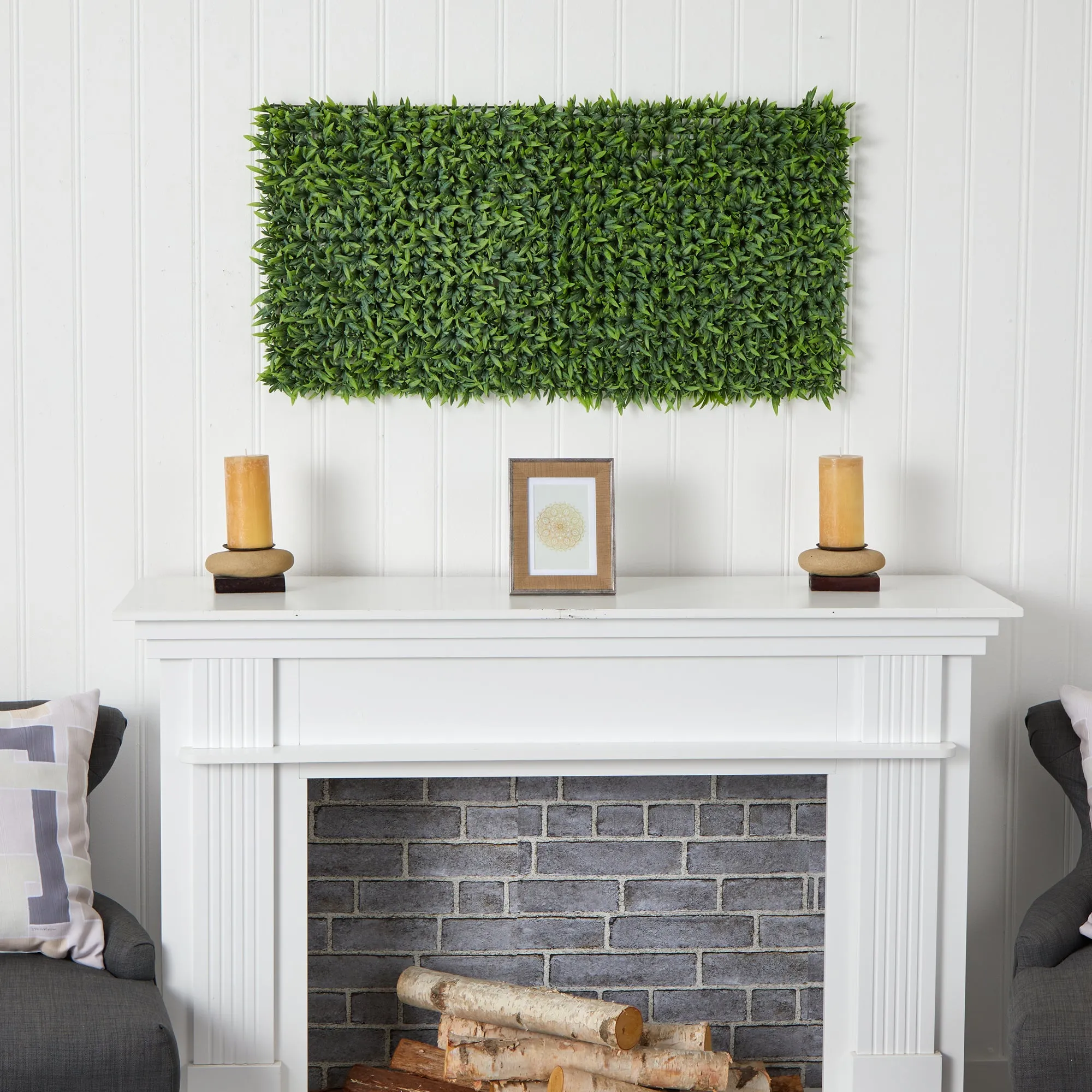 20” Grass Artificial Wall Mat (Indoor/Outdoor) (Set of 2) Trellis
