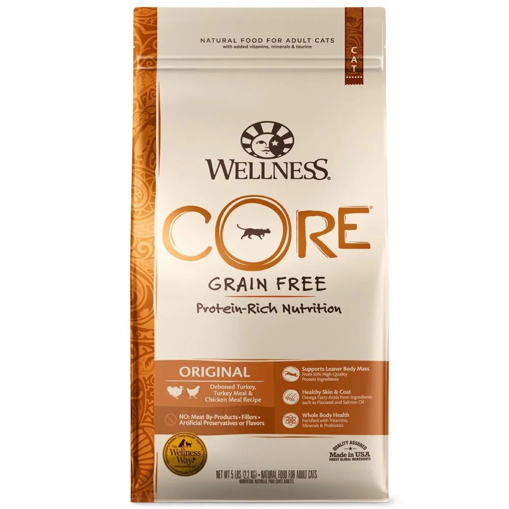 20% OFF: Wellness CORE Original Deboned Turkey, Turkey Meal & Chicken Meal Grain-Free Adult Dry Cat Food
