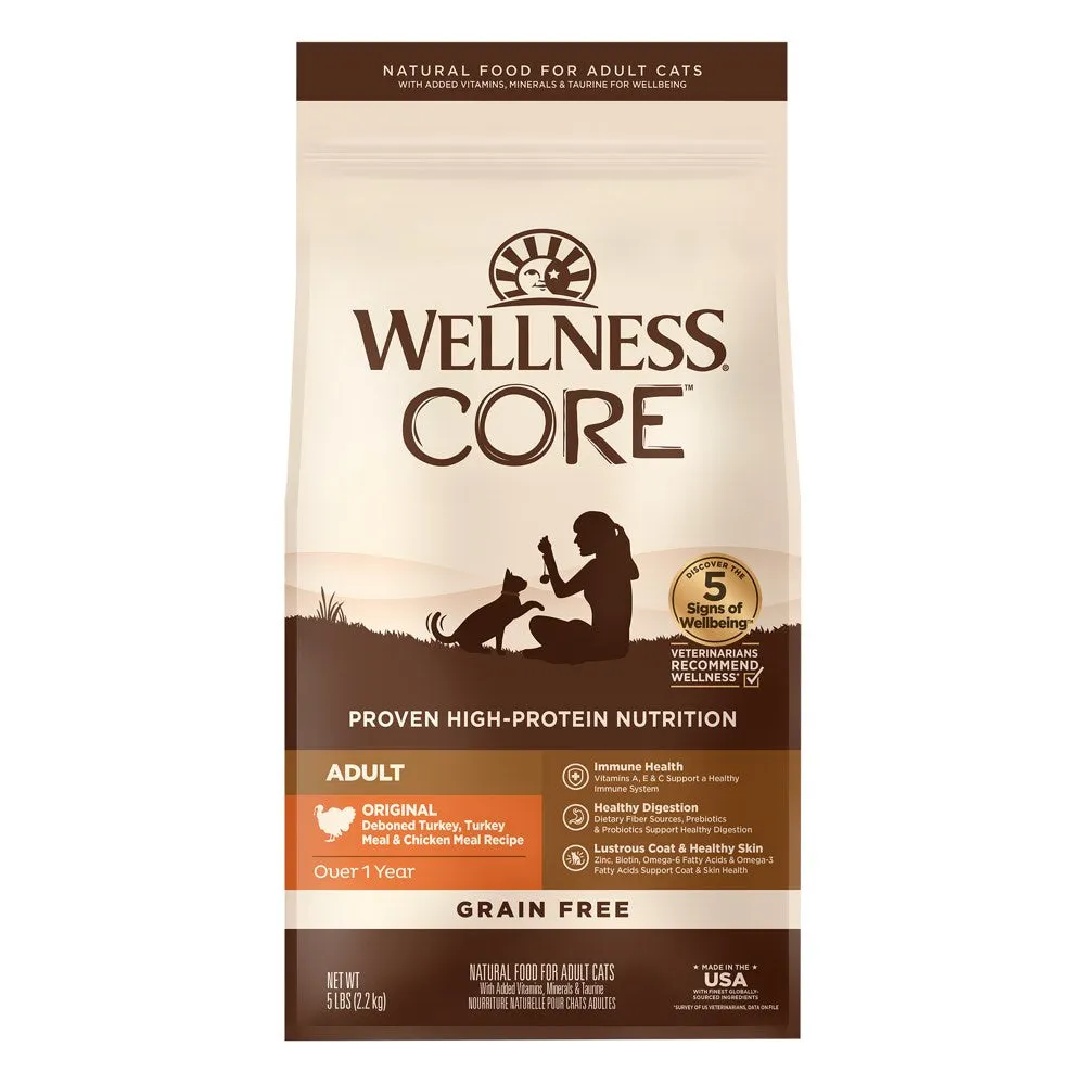 20% OFF: Wellness CORE Original Deboned Turkey, Turkey Meal & Chicken Meal Grain-Free Adult Dry Cat Food