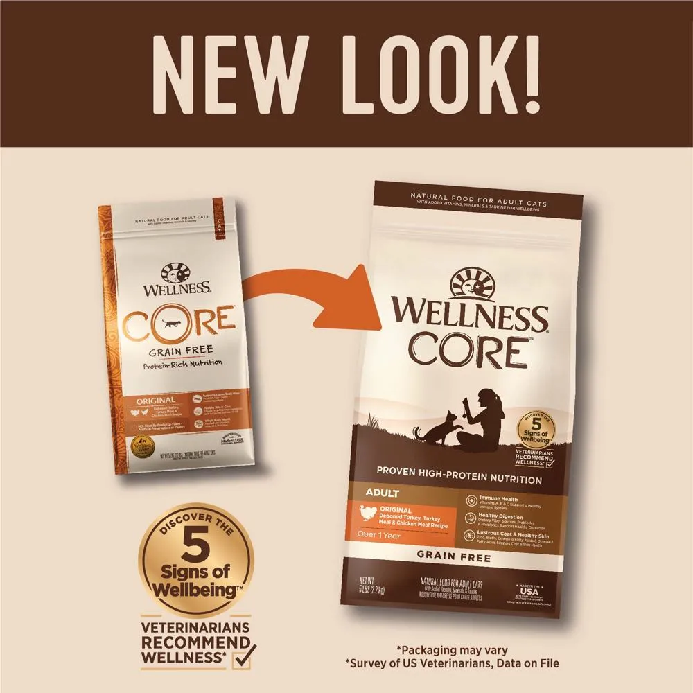 20% OFF: Wellness CORE Original Deboned Turkey, Turkey Meal & Chicken Meal Grain-Free Adult Dry Cat Food
