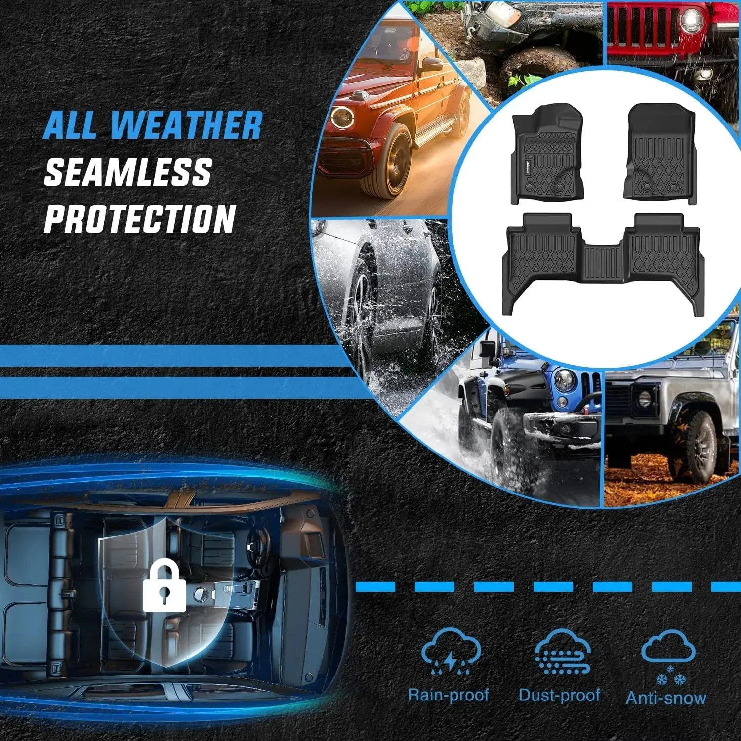 2019-2024 Ford Ranger SuperCrew Cab TPE Floor Mats
