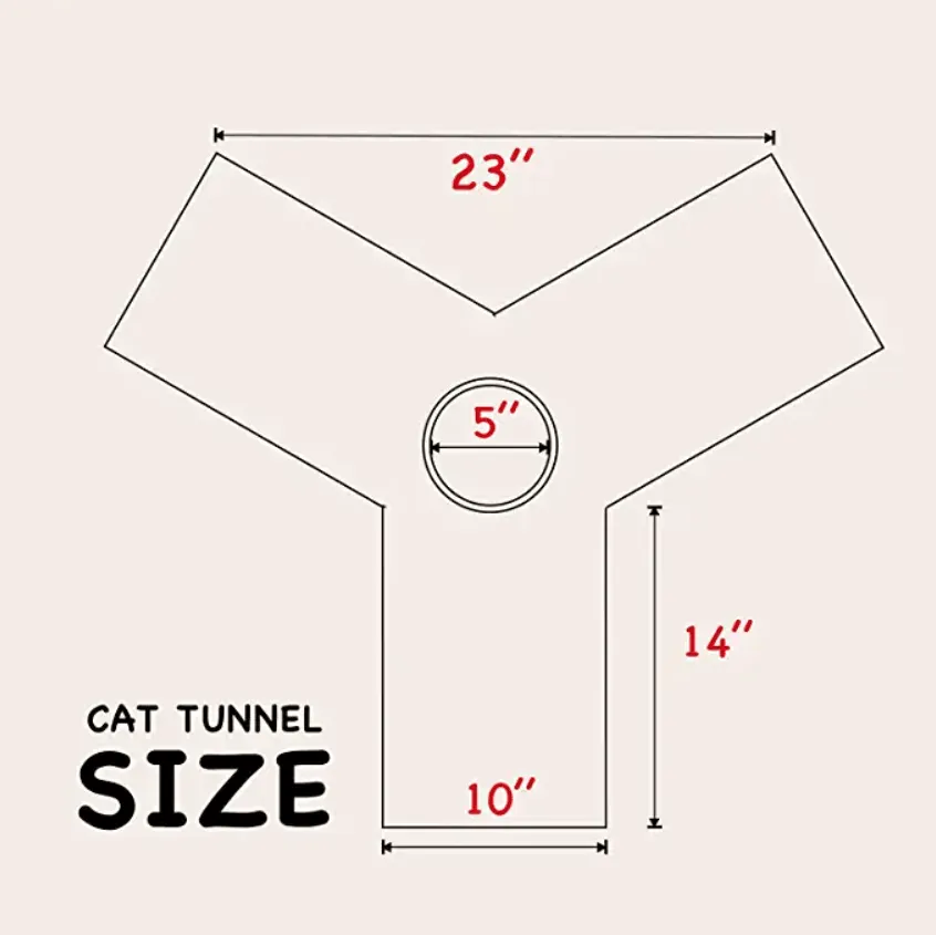 3 Way Tunnel Tube Toy for Indoor Cats - Y-Shape