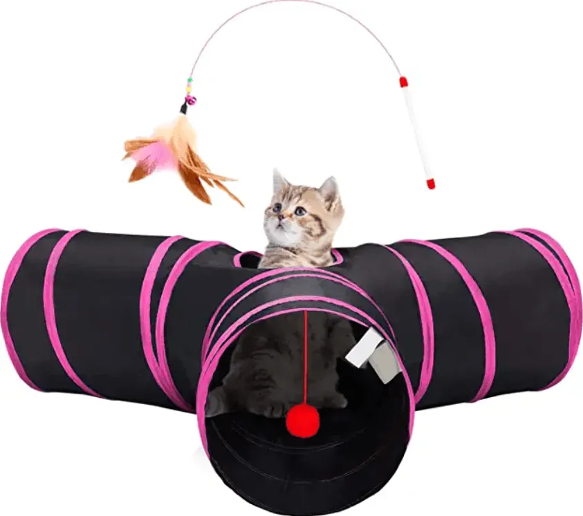 3 Way Tunnel Tube Toy for Indoor Cats - Y-Shape