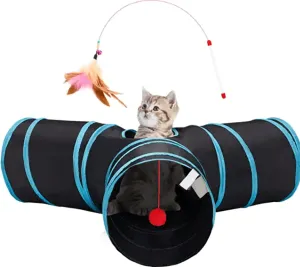 3 Way Tunnel Tube Toy for Indoor Cats - Y-Shape
