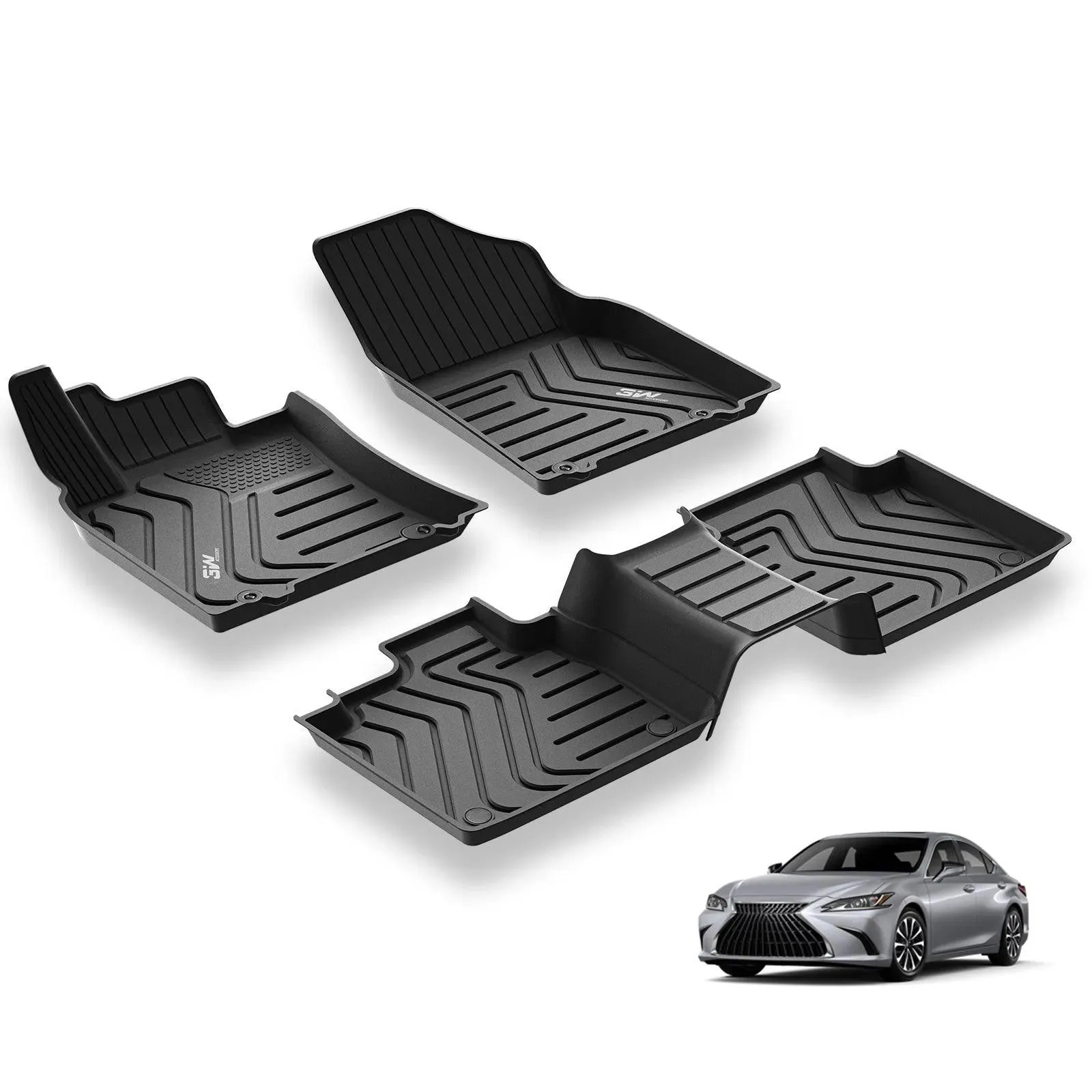 3W LEXUS ES 2019-2024 ES350 ES300h Custom Floor Mats TPE Material & All-Weather Protection