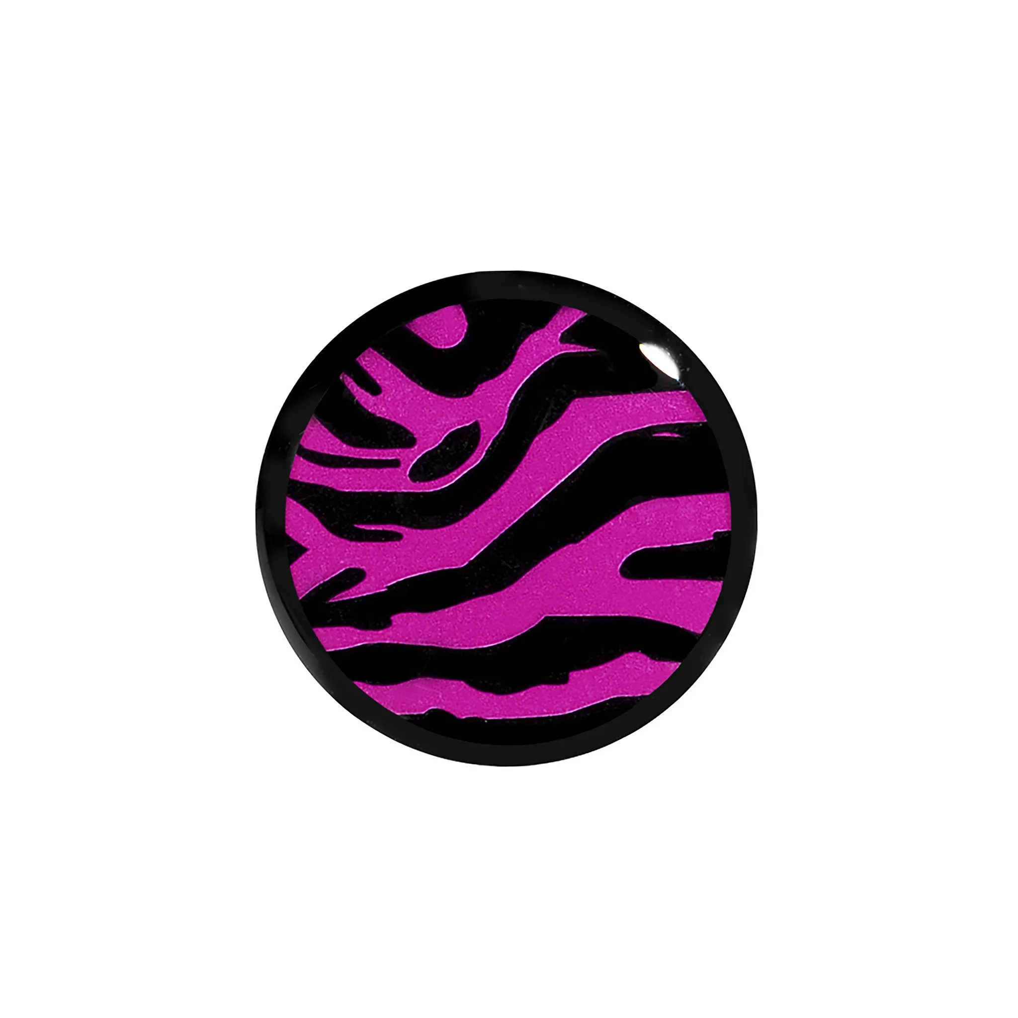 9/16 Acrylic Pink Black Zebra Saddle Plug
