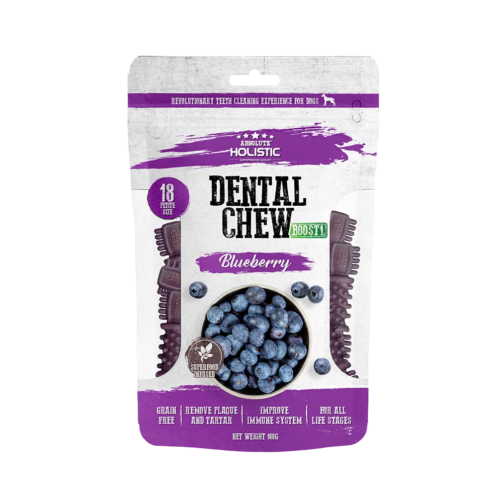 Absolute Holistic Dog Boost Dental Chew Blueberry 160g