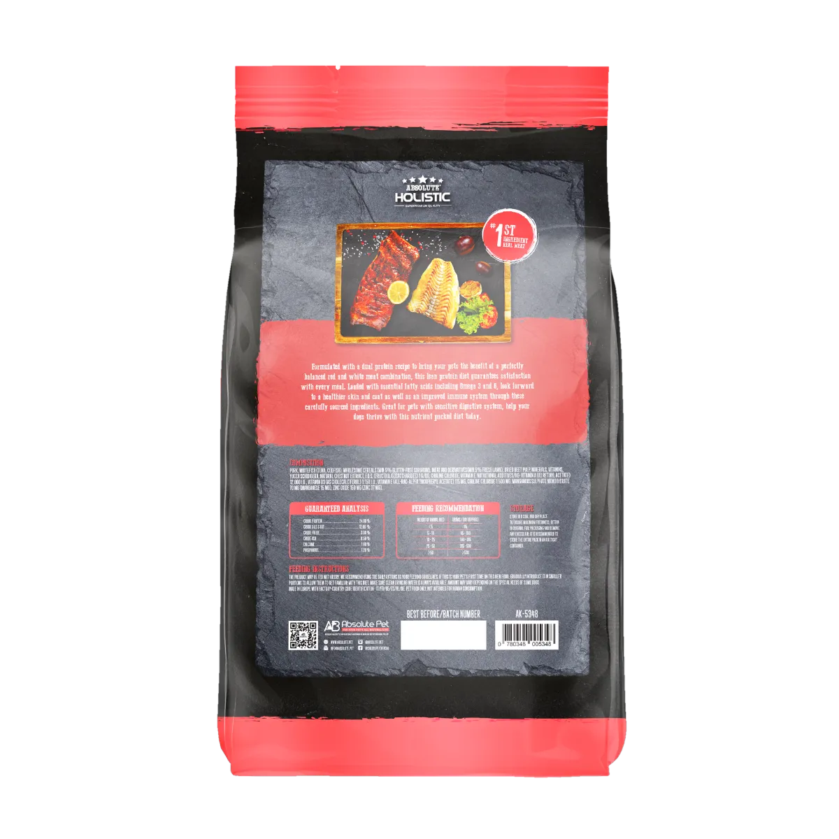Absolute Holistic Kibbles in the Bag Dry Dog Food - Pork & Codfish (Sample)