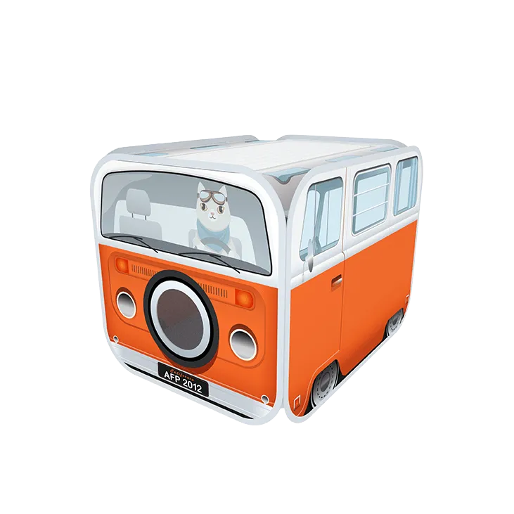 AFP Vintage Pop-Up Minibus Cat Hideaway