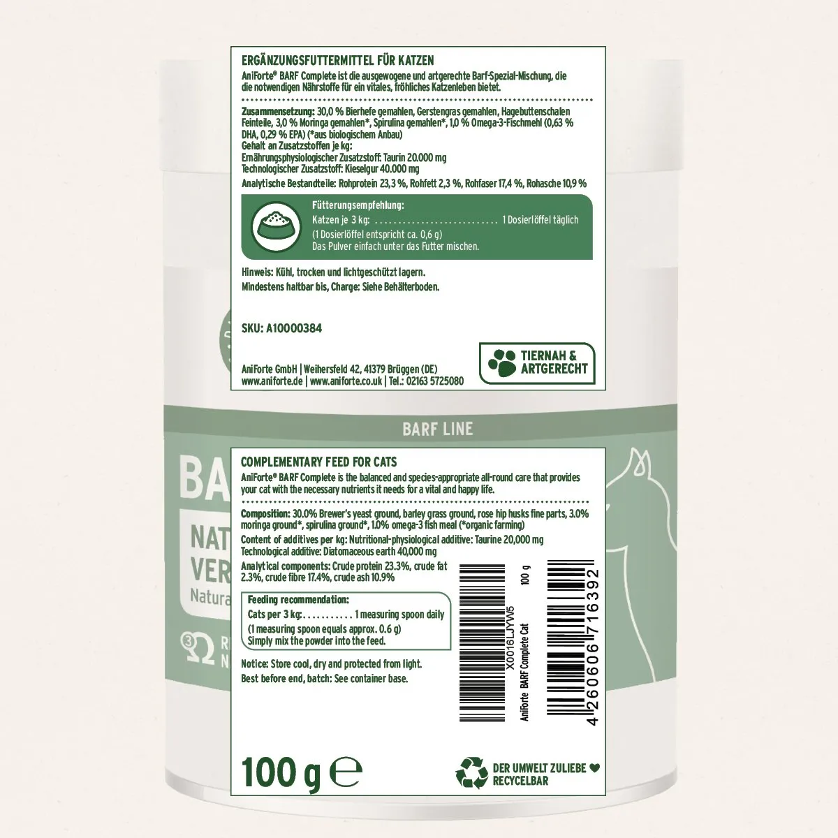 BARF Complete - Raw Cat Food Supplement 100g