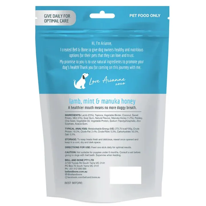 Bell and Bone Dental Sticks Lamb Mink and Manuka Honey for Small Dogs 126g^^^