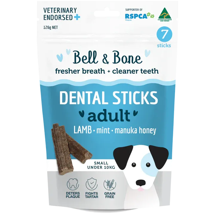 Bell and Bone Dental Sticks Lamb Mink and Manuka Honey for Small Dogs 126g^^^