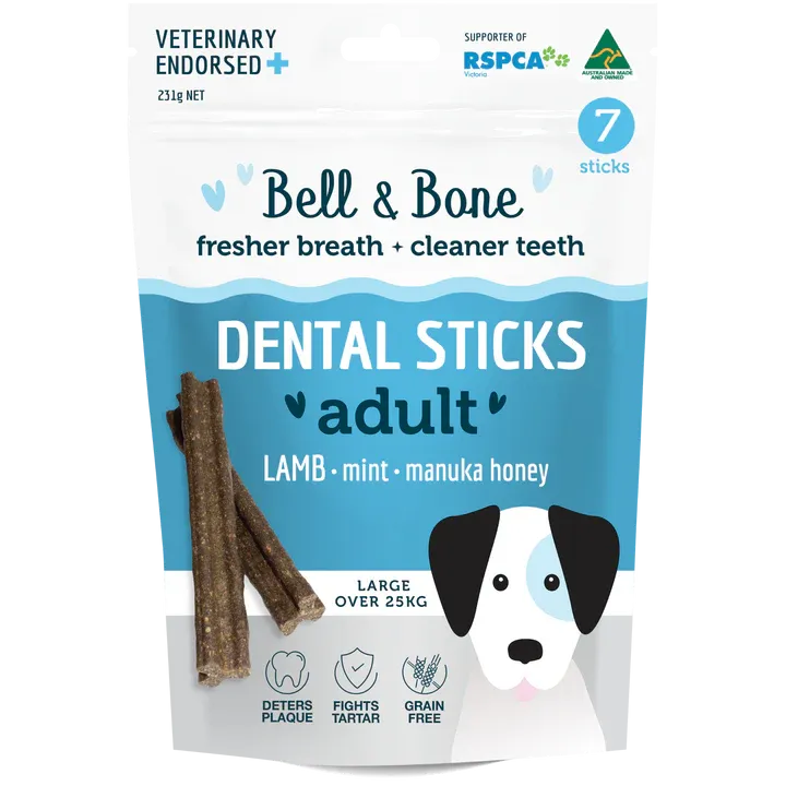 Bell and Bone Dental Sticks Lamb Mint and Manuka Honey for Large Dogs 231g^^^