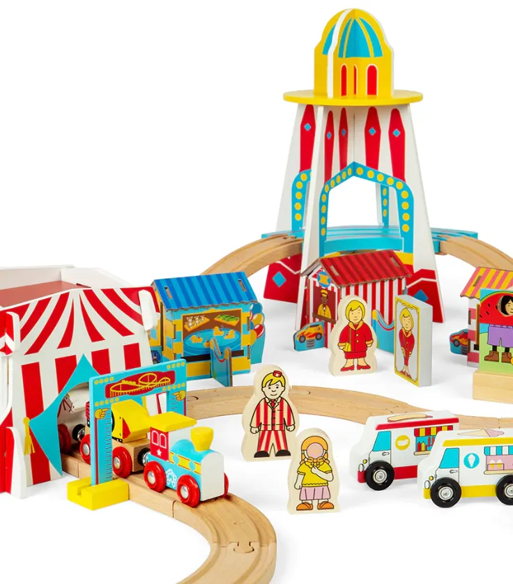 Bigjigs Rail Fun Fair Train Set