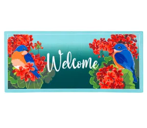 Bluebird in Red Geraniums Sassafras Switch Mat
