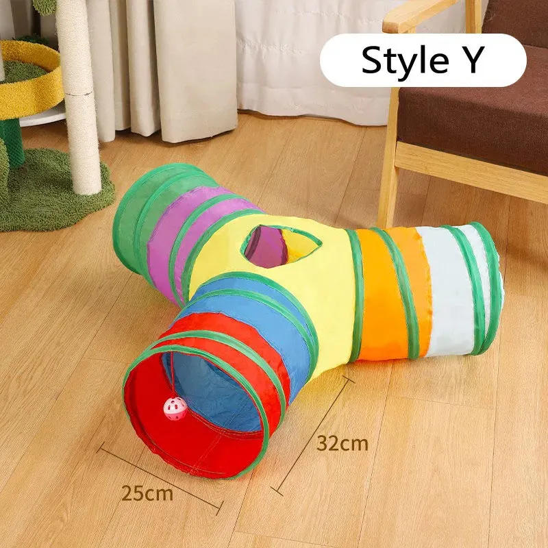 Cats Tunnel Foldable Pet Cat Toys Kitty Pet Training Interactive Fun Toy Tunnel Bored For Puppy Kitten Rabbit Play Tunnel Tube