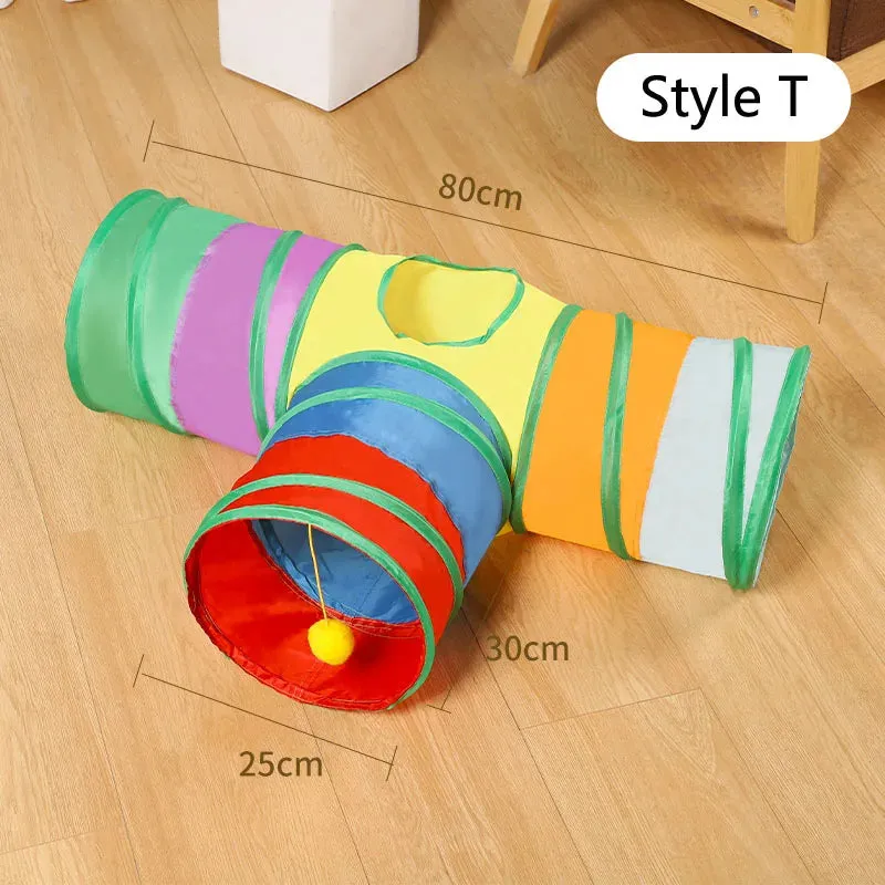 Cats Tunnel Foldable Pet Cat Toys Kitty Pet Training Interactive Fun Toy Tunnel Bored For Puppy Kitten Rabbit Play Tunnel Tube