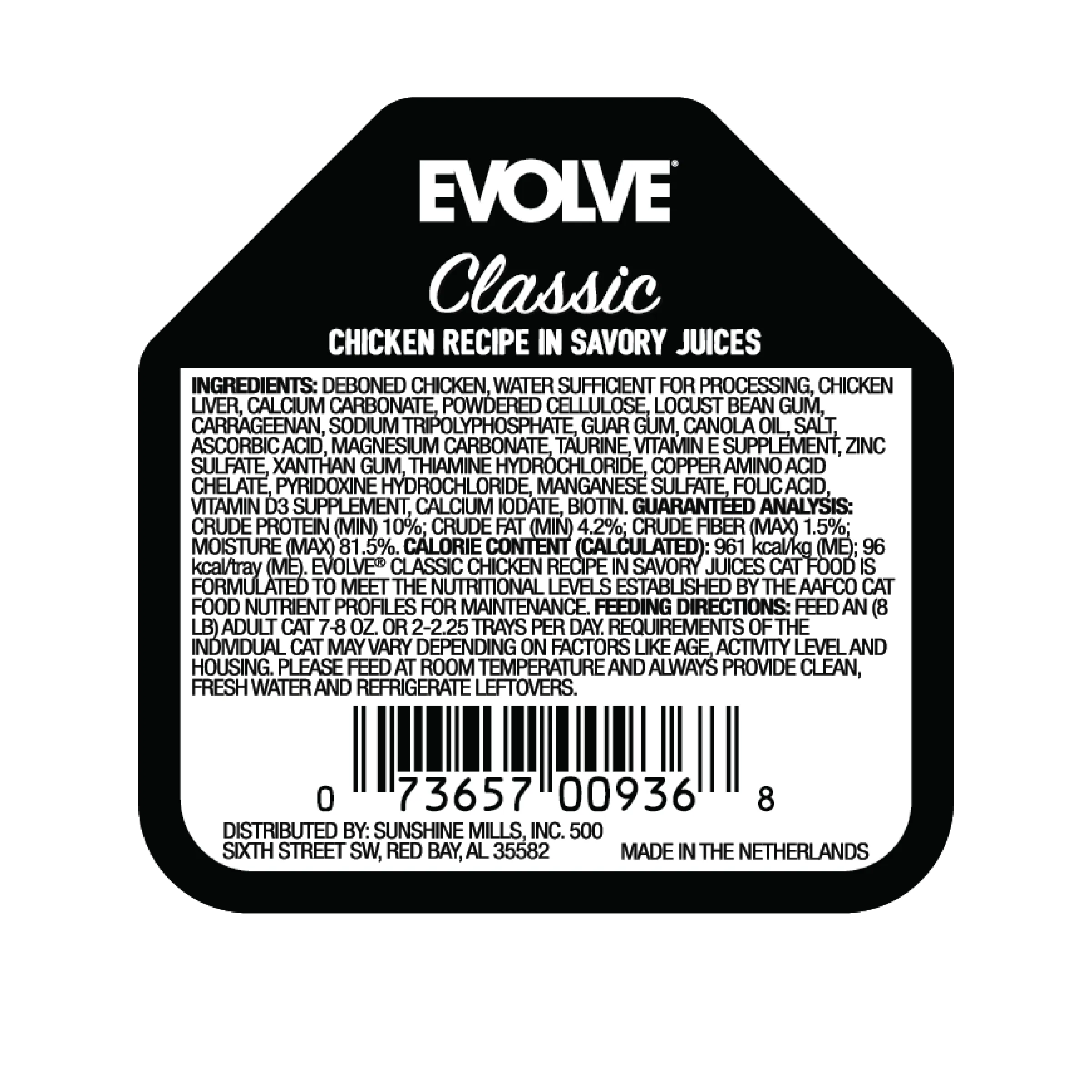 Classic Crafted Meals Chicken Wet Cat Food | 3.5 oz - 15 pk | Evolve