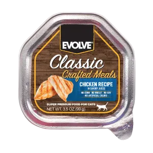 Classic Crafted Meals Chicken Wet Cat Food | 3.5 oz - 15 pk | Evolve