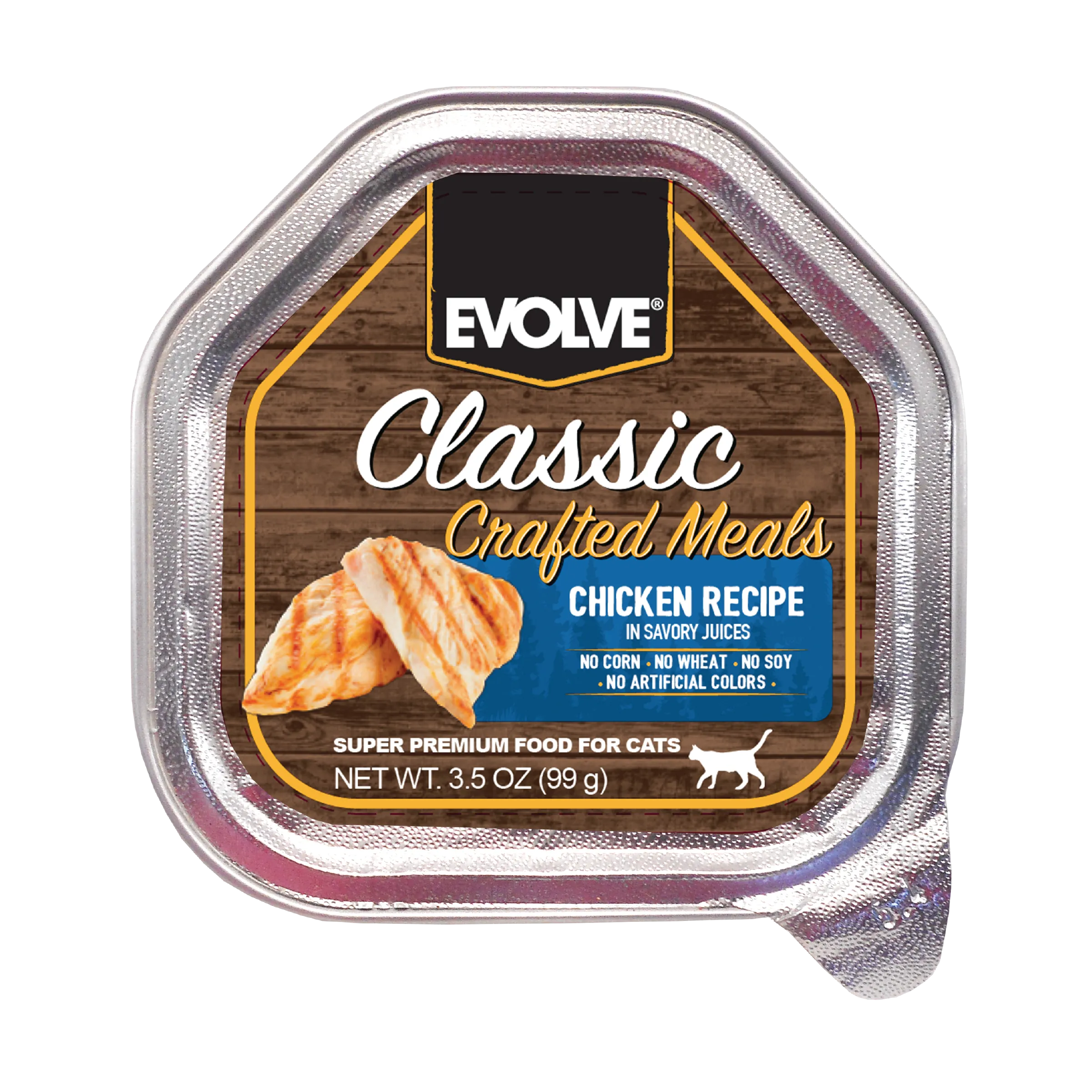 Classic Crafted Meals Chicken Wet Cat Food | 3.5 oz - 15 pk | Evolve