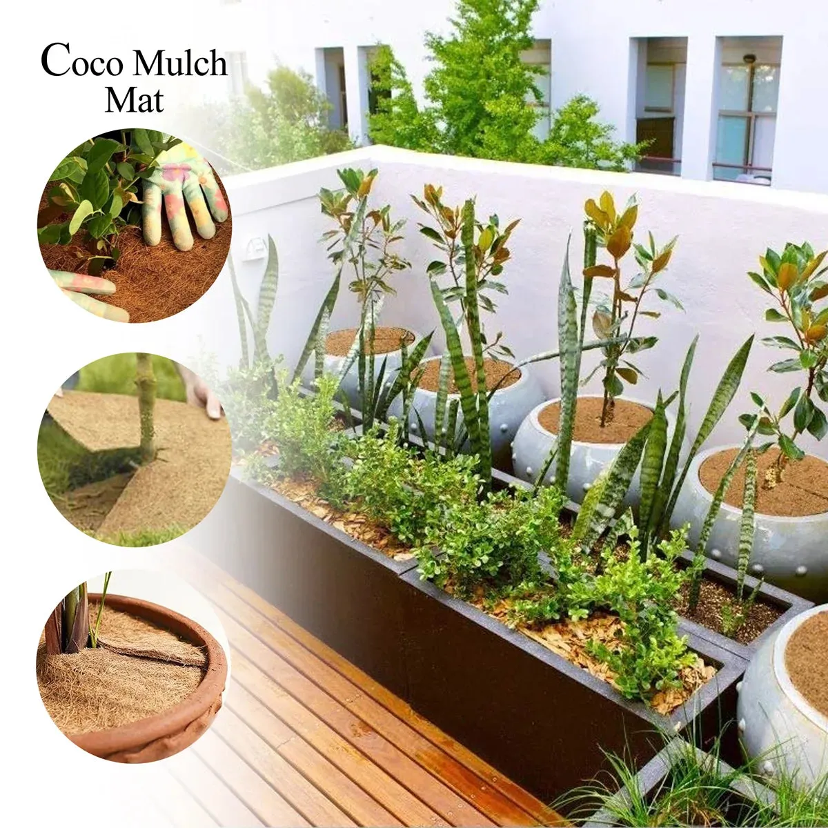Coir Mulch - 10 Pcs Set - 6 Inches | Coconut Mulch/ Mulch Mat for Garden