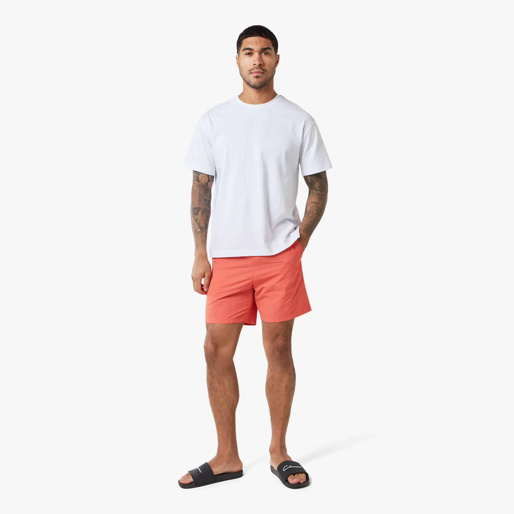 Crinkle Swimshort | Coral