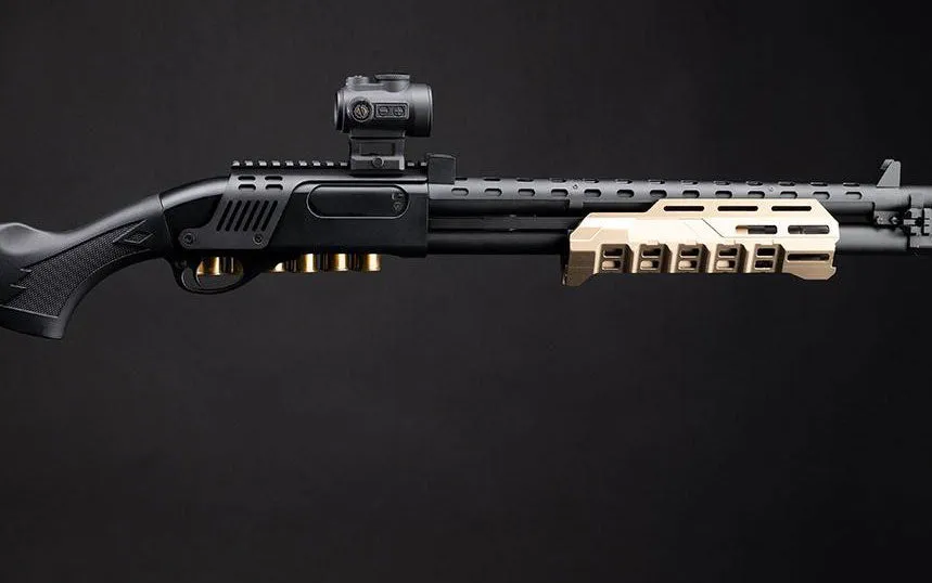 EMG Strike Industries Licensed M870 Gas Powered Pump Action Shotgun w/ M-LOK Handguard by Golden Eagle - Dark Earth
