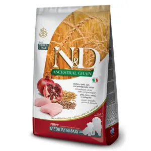 Farmina N&D Ancestral Grain Chicken and Pomegranate, Puppy Medium and Maxi