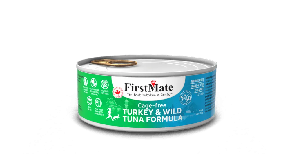 FirstMate Cage-free Turkey & Wild Tuna 50/50 Formula Canned Food for Cats