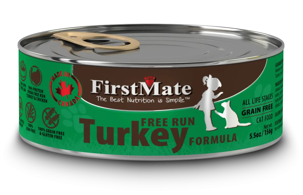 FirstMate Grain Free Cage Free Turkey Formula Canned Cat Food 156g