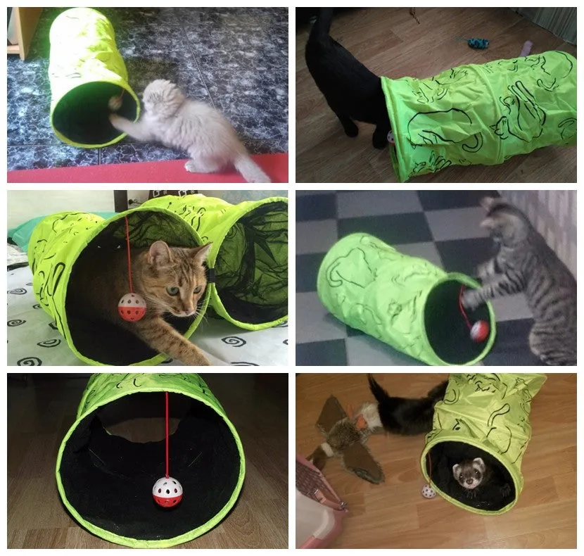 Funny Long Cat, Kitten Tunnel with ball toy