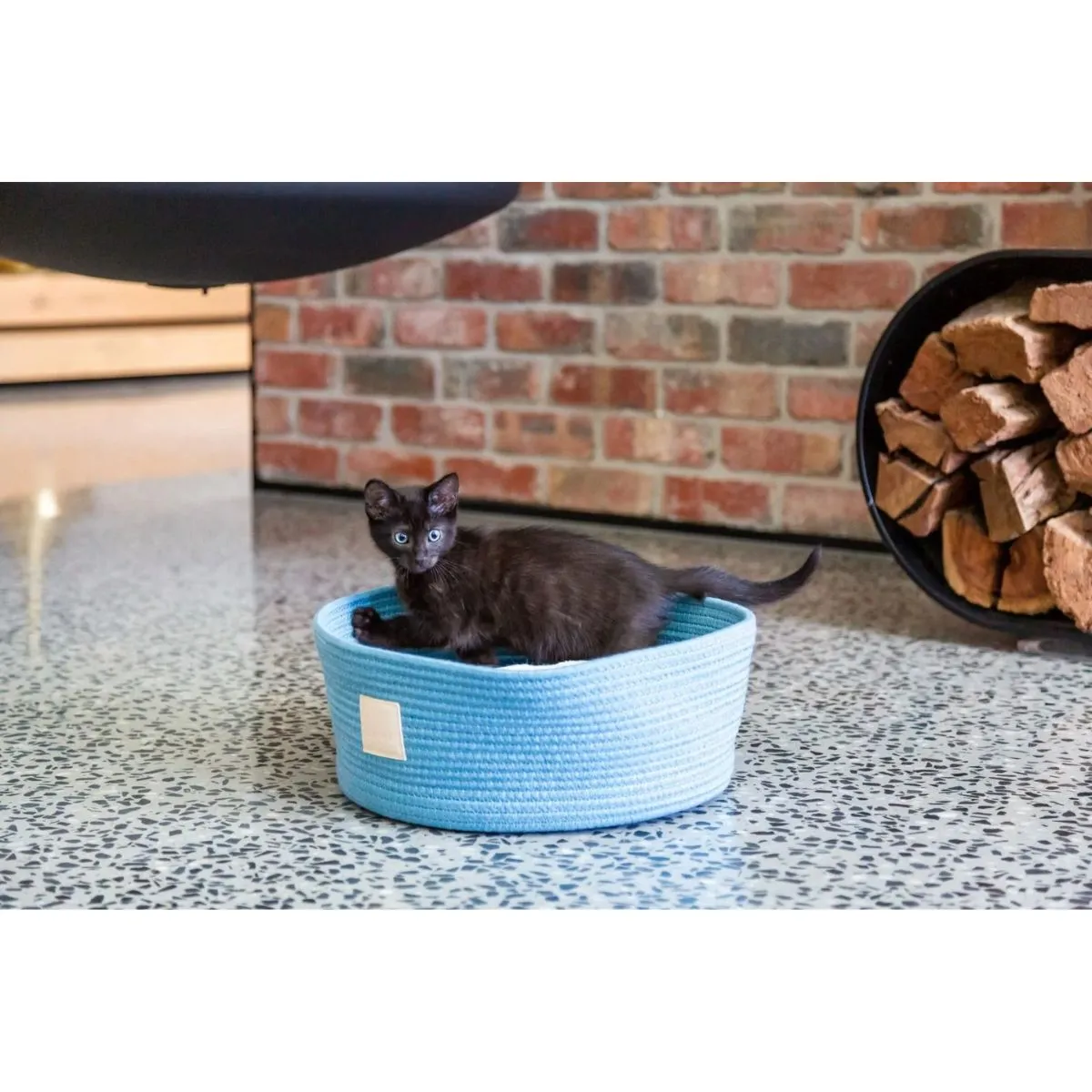 FuzzYard Life Rope Basket Bed French Blue