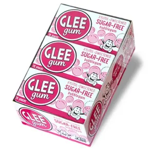 GLEE GUM Sugar free Chewing Gum Bubblegum Box x 12 BULK