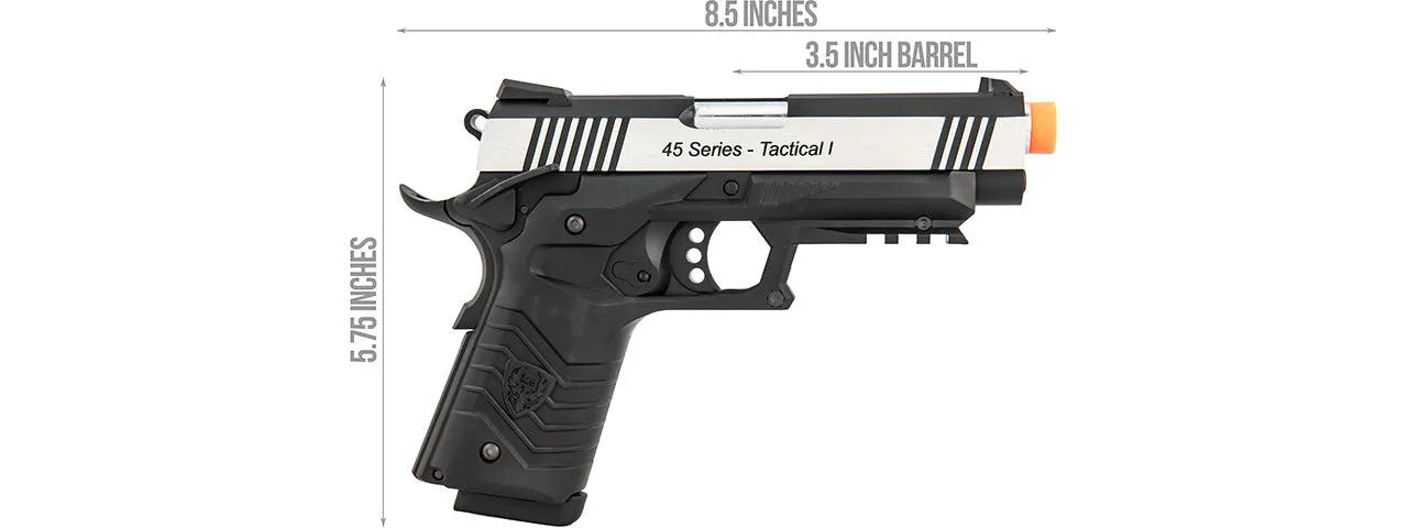 HFC Hg-171 Tactical 1911 Gas Blowback Pistol (Silver / Black)