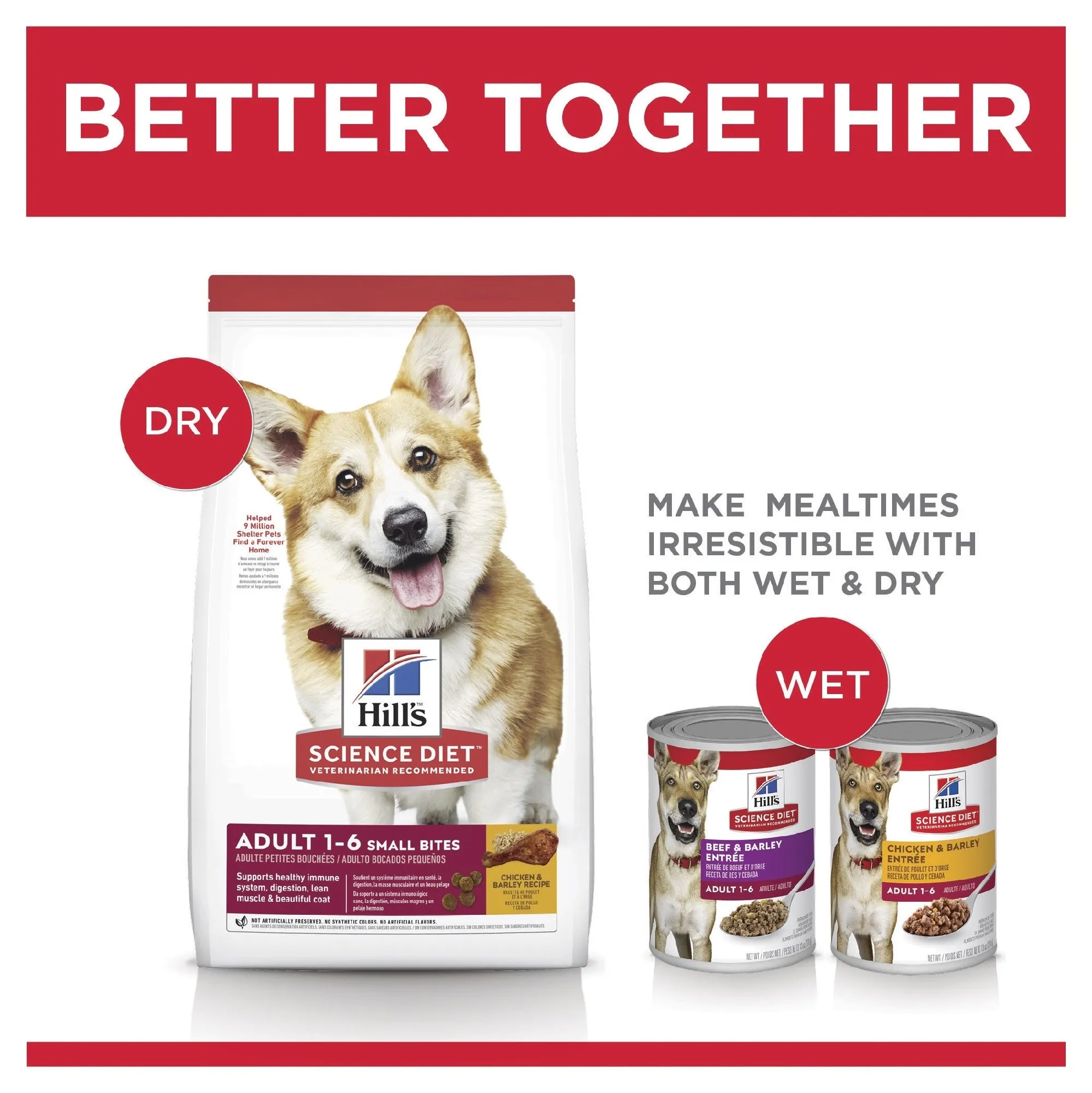 HILL'S SCIENCE DIET ADULT SMALL BITES DRY DOG FOOD 6.8KG