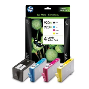 HP 920XL Black Cyan Magenta Yellow Original High Yield Ink Cartridge Multipack - 920XL