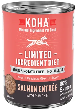 KOHA DOG LIMITED INGREDIENT GRAIN FREE 90% SALMON 13OZ