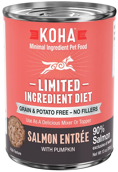 KOHA DOG LIMITED INGREDIENT GRAIN FREE 90% SALMON 13OZ