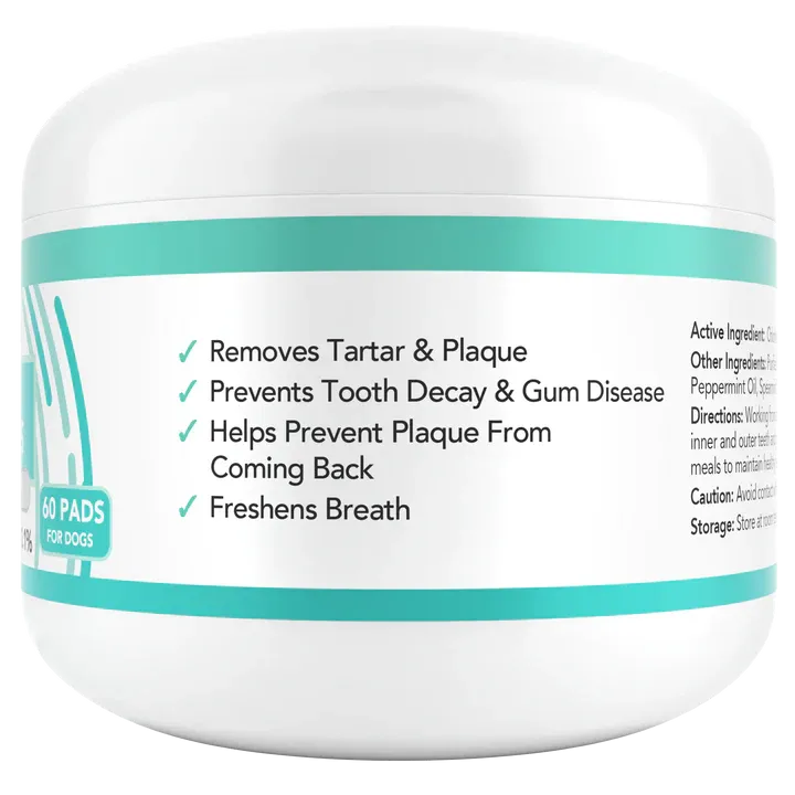 Nootie Antimicrobial Dental Wipes, 60-Count For Dogs
