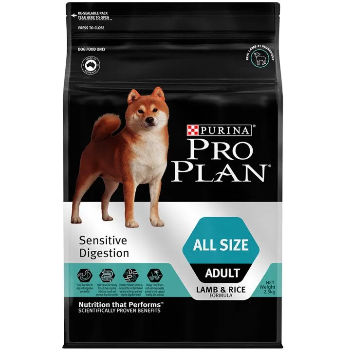 Pro Plan Sensitive Digestion Lamb & Rice All Size Adult Dry Dog Food 2.5kg