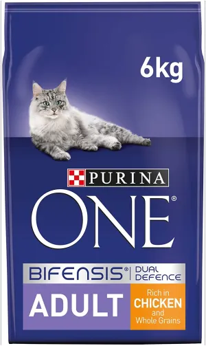 Purina ONE Adult Dry Cat Food Chicken and Wholegrains 6kg