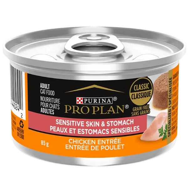 Purina Pro Plan Sensitive Skin & Stomach Chicken Entree Canned Cat Food, 85g