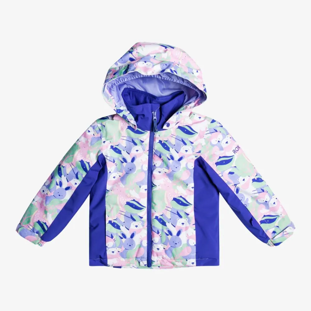 Roxy Snowy Tale Girls Ski Jacket - Bright White Mountains 2-3 yrs only