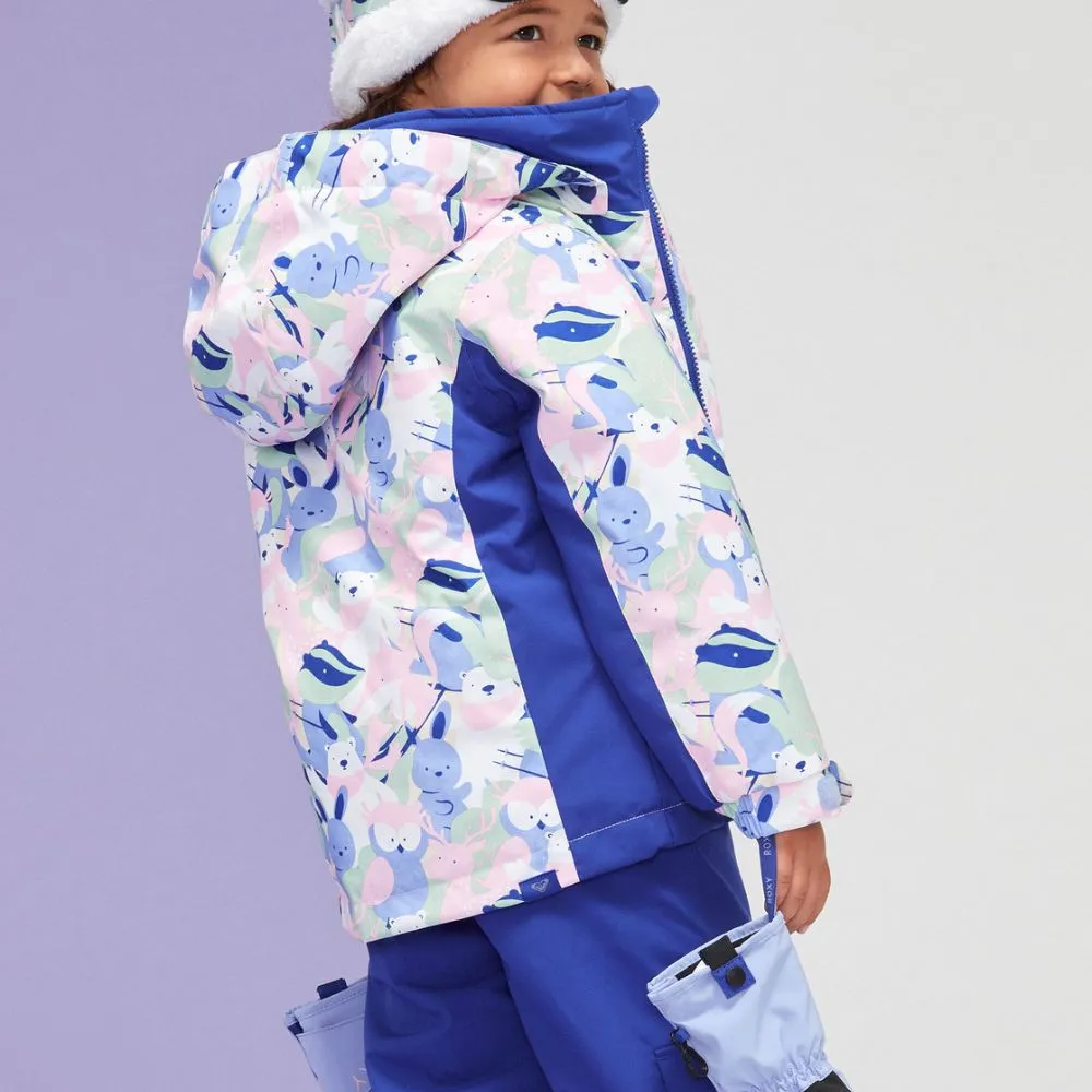 Roxy Snowy Tale Girls Ski Jacket - Bright White Mountains 2-3 yrs only
