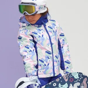 Roxy Snowy Tale Girls Ski Jacket - Bright White Mountains 2-3 yrs only