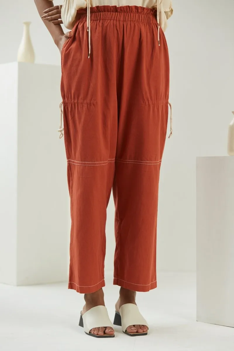 Rust Cargo pant | Womens Cotton Pants