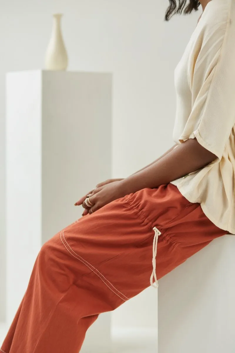 Rust Cargo pant | Womens Cotton Pants